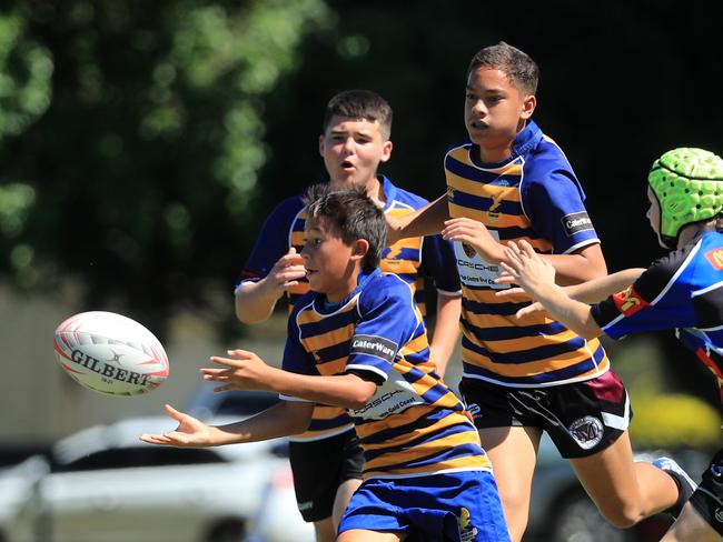 SURFERS PARADISE RUGBY, GOLD COAST , AUSTRALIA - April 10, 2021: Far North Coast U13s v USQ Saints U13s - Day Two of King of the Country rugby tournament.Played at Surfers Paradise Eagles Rugby Ground at Southport. Picture: Scott Powick Newscorp