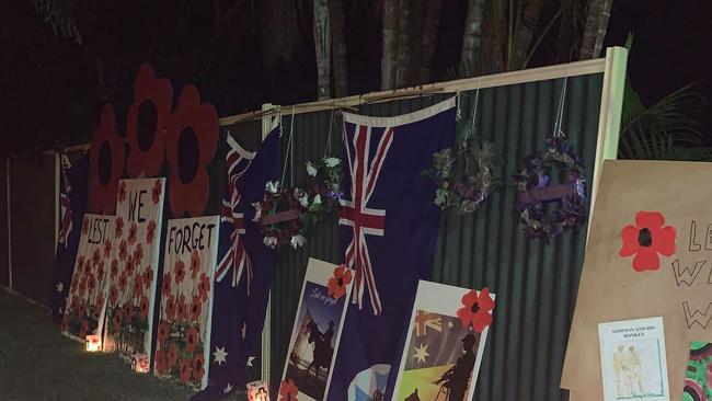 Pat Vanden-Brik and her grandchildren decorated their Edens Landing fence.