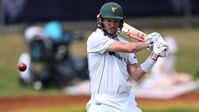 HOBART, AUSTRALIA - NOVEMBER 19: Brad Hope of the Tigers bats during the Sheffield Shield match between Tasmania and New South Wales at Blundstone Arena, on November 19, 2023, in Hobart, Australia. (Photo by Steve Bell/Getty Images)