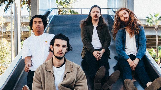 (From left) Al Yamin (bass), Caleb Karvountzis (vocals/guitar), Sean Mullins (guitar), Clancy Bond (drums). Picture: Jess Gleeson