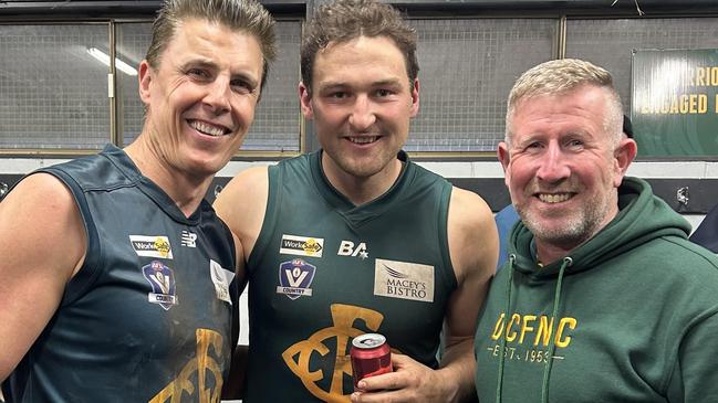 Matthew Lloyd laced up the boots for Warrnambool District Football League club Old Collegians on Saturday. Picture: Supplied