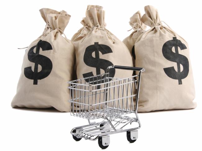 shopping trolley, supermarket, money, generic