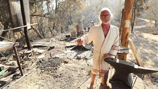 Wytaliba resident Tony Keating after the bushfire. Picture: Lyndon Mechielsen