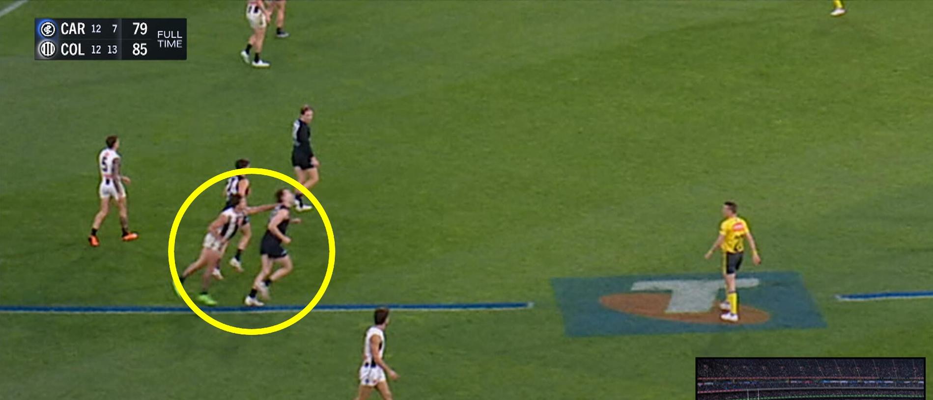 Collingwood recruit Lachie Schultz is set to come under scrutiny from the MRO for a brain fade strike to Carlton’s Blake Acres during Friday night’s clash.