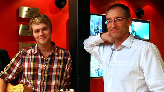 Singer Brian McFadden with Universal Music CEO George Ash in Sydney.