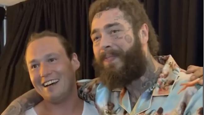 Post Malone has spent a whole lot of money on a collectors' card, buying it off a fellow fan. Picture: TikTok