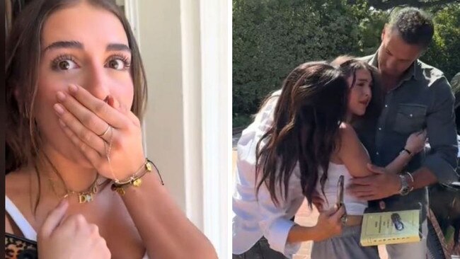 The moment she found out she was getting a car. Picture: TikTok/sophiakylieee