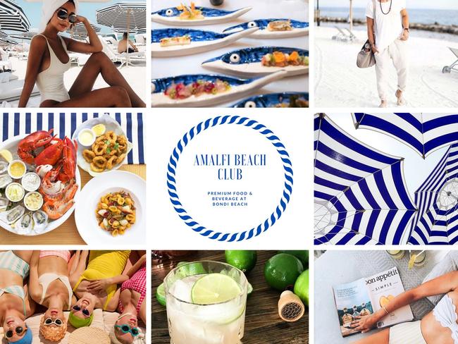 The Amalfi Beach Club will allow patrons to eat and drink on the sand over summer.