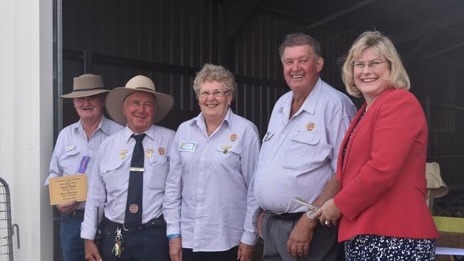 Darryl Byrne, President Frank Chiverton, Cheryl Parsons, Rob Parsons and MP Ann Leahy opening the new Parsons Pavilion at the Dalby Show