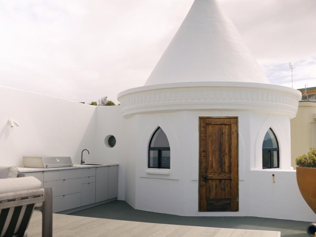 The rooftop of the ‘Mykonos’ castle. Picture: Stayz