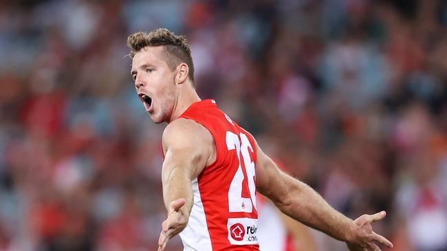 Luke Parker was spectacular in an extended role up forward in the Swabs’ round 1 defeat of the Giants. Picture: Getty Images