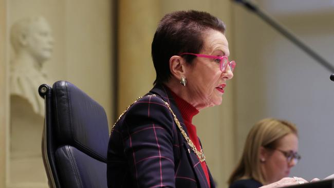 Mayor of Sydney City Clover Moore addresses council. Picture: Jane Dempster