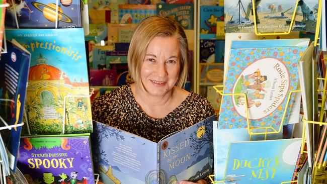 After a rough patch, things are now looking up for Fairfield Books on Station. Owner Heather Dyer in the children’s books section. Picture: Josie Hayden