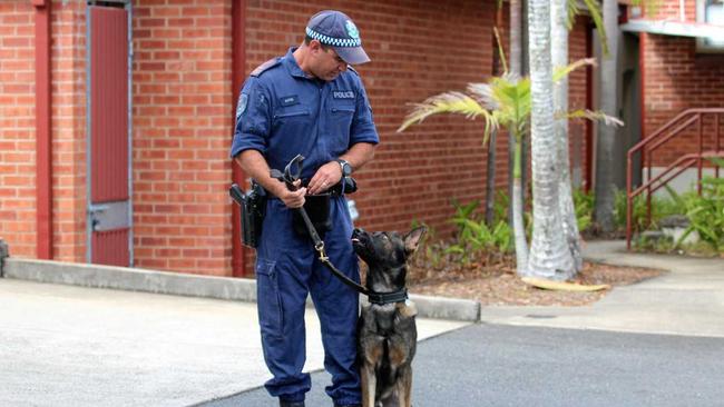 Richmond Police District's new police dog in training, Yogi the Belgian Shepherd with trainer, senior constable David Kotek. Picture: Liana Turner