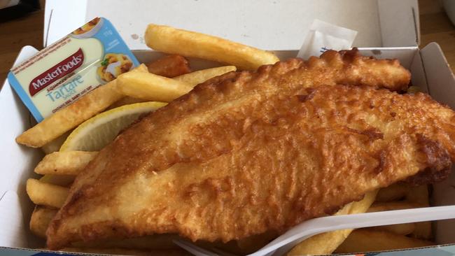 Fish and chips from Ocean Master Seafood at Newport.