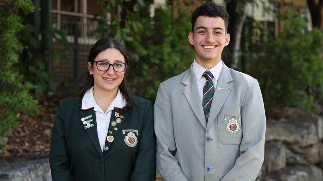 Hills Grammar Senior School Captains Christa-Maria (left) and Deniz (right). Picture: Supplied