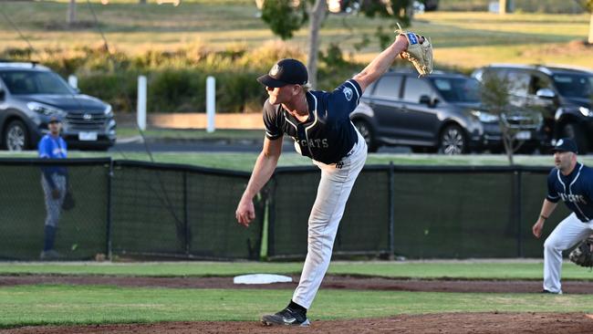 Hayden Peoples pitches for the Geelong Baycats. Picture: Wes Cusworth.