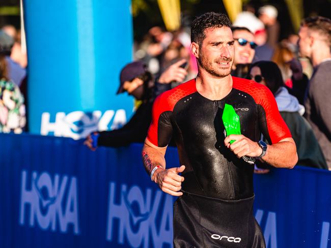 Competitors in the Ironman 70.3 Tasmania in Hobart Picture: Linda Higginson