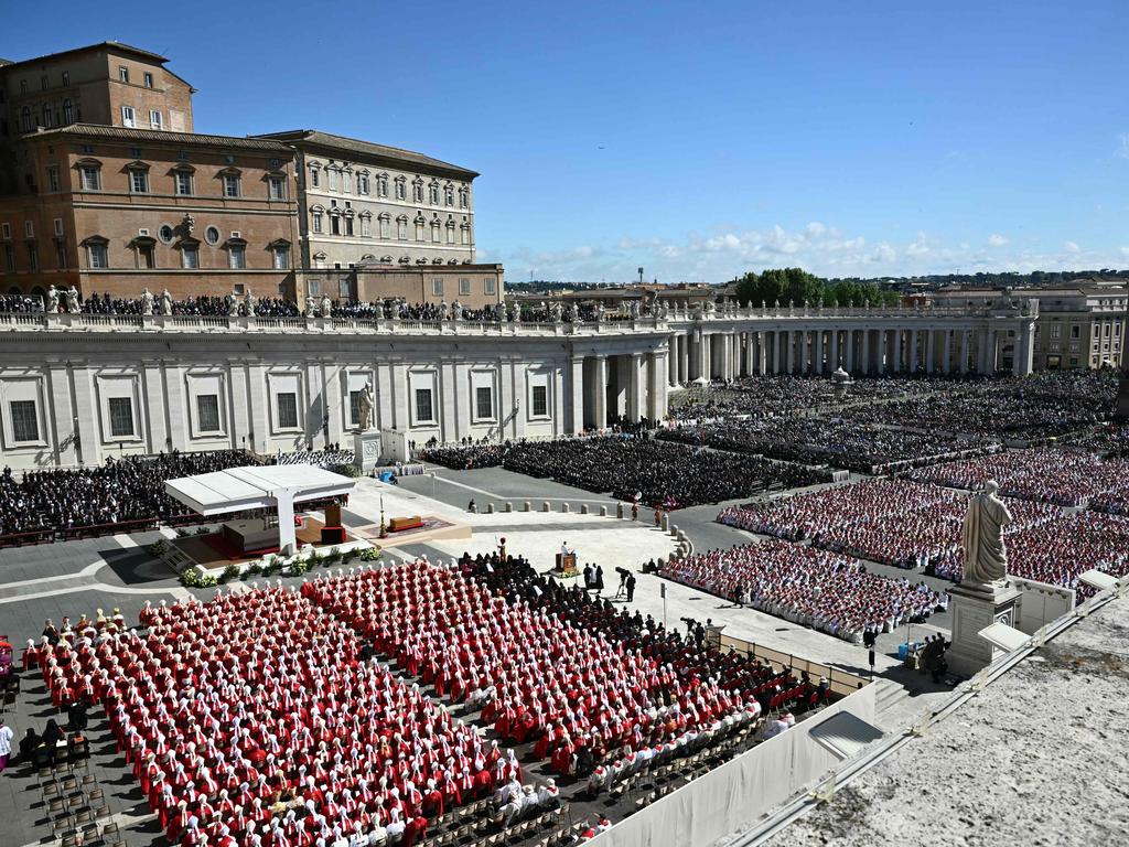 Attendees at Pope Francis’s funeral ceremony at St Peter's Square at the Vatican. Picture: AFP