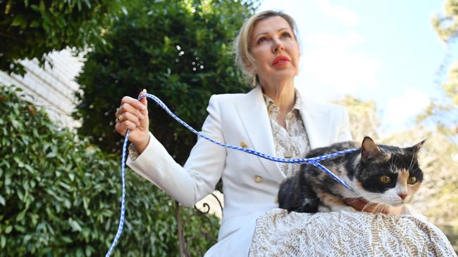 Councillor Therese Britton-La Salle with her cat Lucy. Picture: Keryn Stevens