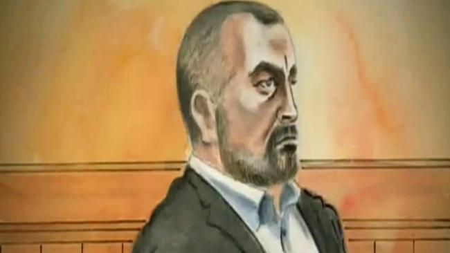 A court sketch of Borce Ristevski. Courtesy: Channel 7