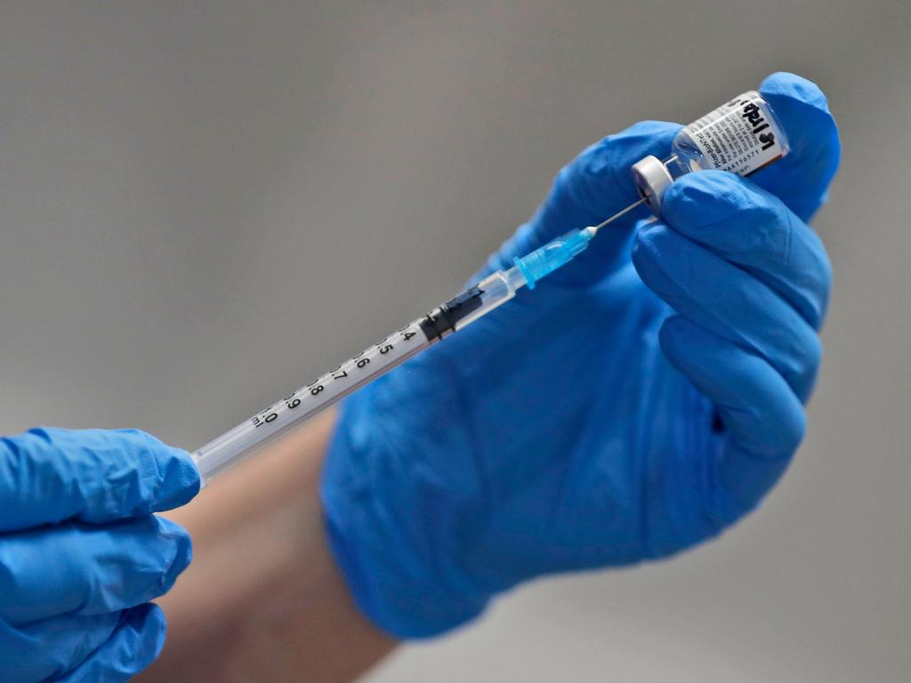 A nurse prepares to administer the Pfizer-BioNTech COVID-19 vaccine at Guy's Hospital in London. Picture: Frank Augstein/AFP