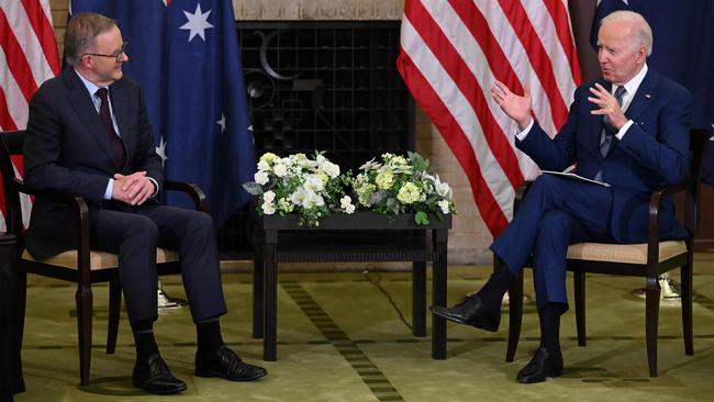 Anthony Albanese with US President Joe Biden last year. Picture: AFP