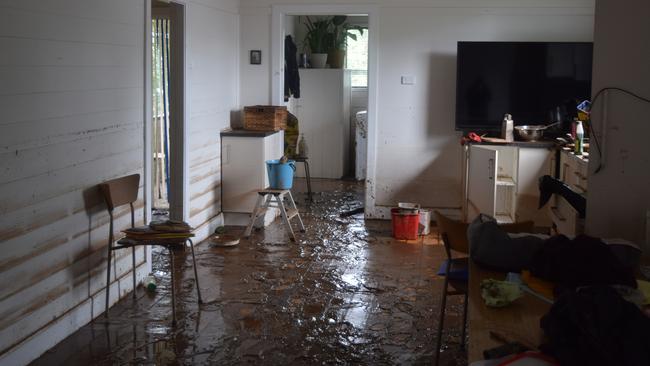 A South Lismore home was torn to shreds as many residents of the area refused evacuation because they didn’t expect the flood level to reach so high. Picture: Nicholas Rupolo