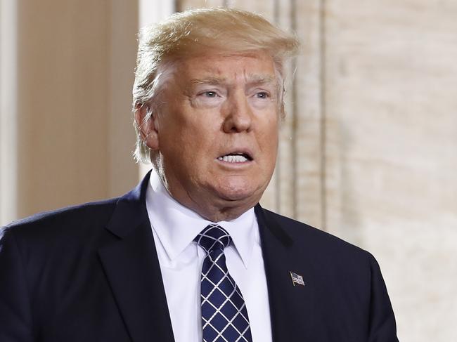 President Donald Trump arrives on Capitol Hill in Washington, Tuesday, April 25, 2017, to speak at the United States Holocaust Memorial Museum's National Days of Remembrance ceremony. (AP Photo/Carolyn Kaster)