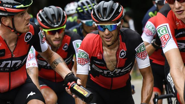 Richie Porte with his BMC Racing team mates at the 2017 Tour de France. Photo AFP/Philippe Lopez