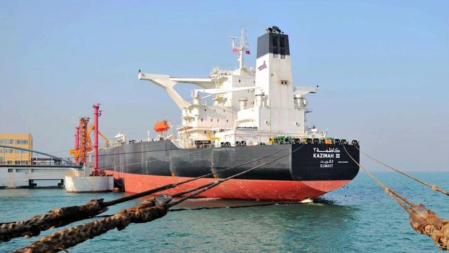 A Kuwaiti oil tanker unloads crude oil in China. Picture: AFP