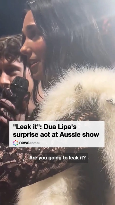 "Leak it": Dua Lipa's surprise act at Aussie show