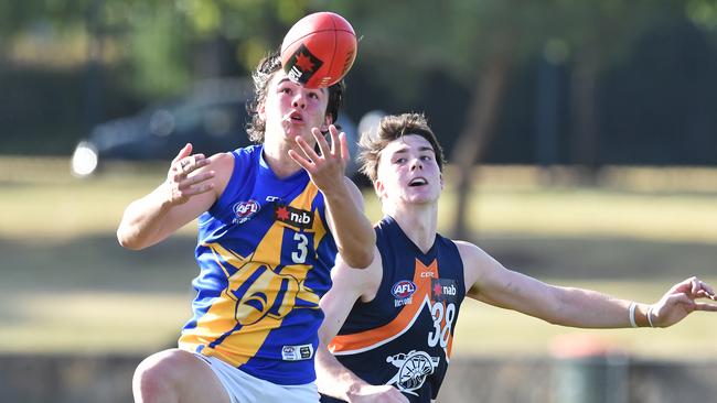 Eddie Ford plays taller than his 189cm frame. Picture: AAP Image/James Ross