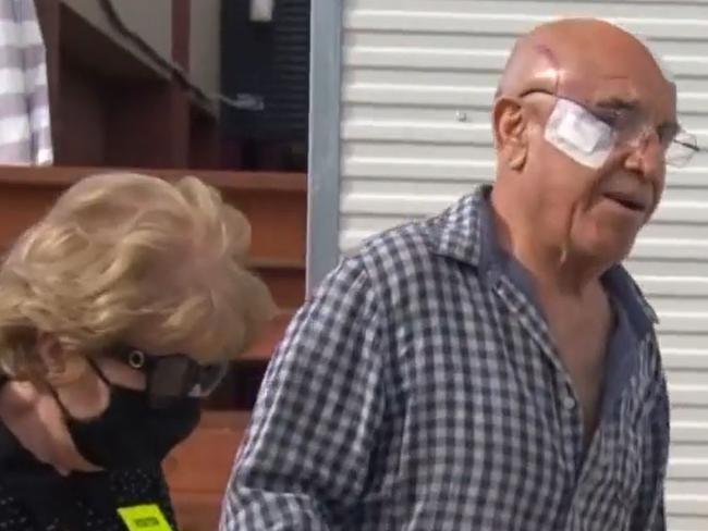 A 71 year old victim who was brutally bashed in the head with a gun on Port Road has spoken to 7NEWS as he left hospital. Picture: 7NEWS