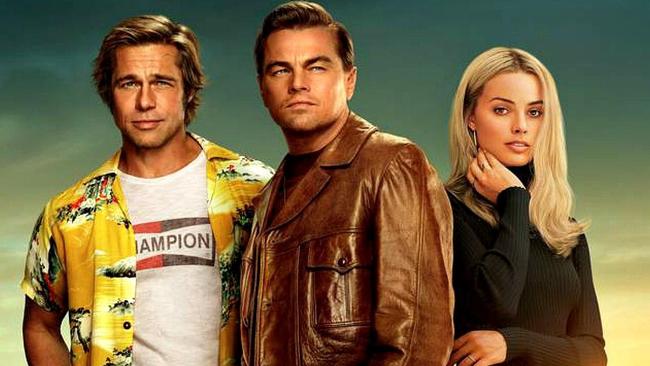 The two previously co-starred in Once Upon a Time in Hollywood stars (with Leonardo DiCaprio, centre).