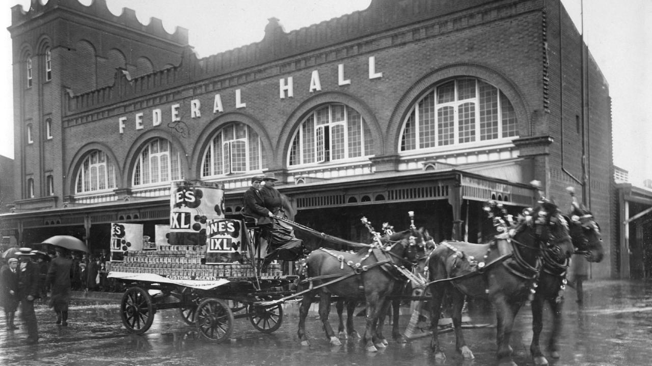 The historic front of the Adelaide Central Market in 1912.