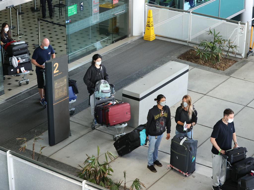 International arrivals at Brisbane Airport. Picture: Liam Kidston