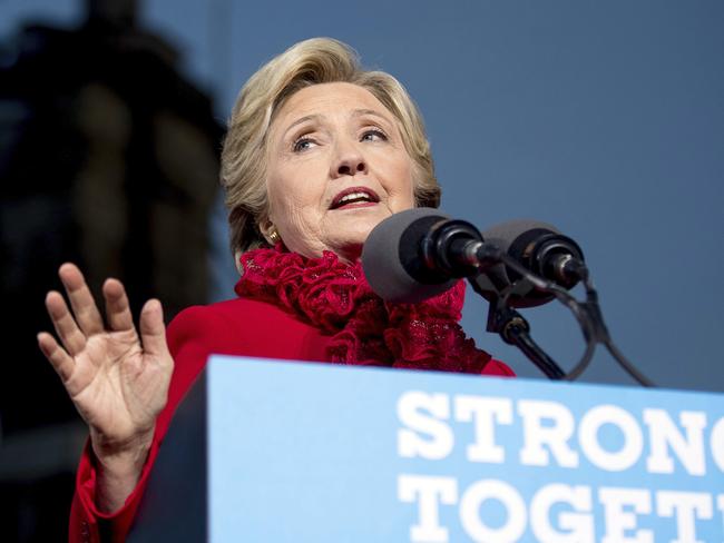 The Democratic nominee’s lead over Mr Trump has narrowed. Picture: Andrew Harnik/AP