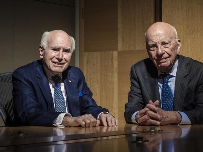 ABC's documentary series Howard On Menzies, features former Prime Minister John Howard with Rupert Murdoch. Picture: Mark Rogers/ABC