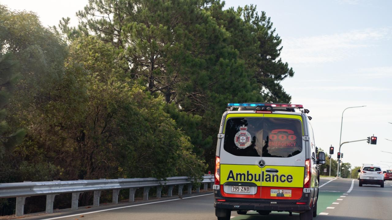 Driver taken to hospital after three-car crash