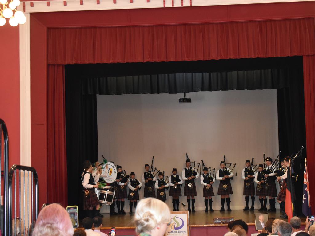 Scots PGC College band provided music to close the event (Photo: Warwick Daily News)