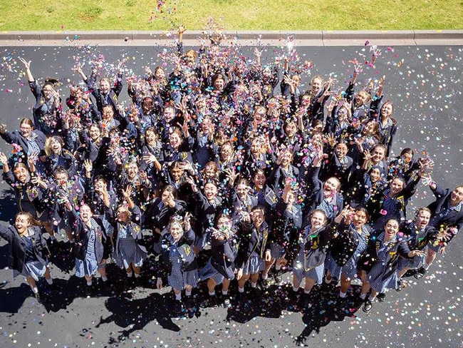 Lowther Hall Anglican Grammar School students celebrate their VCE results. Picture: Supplied