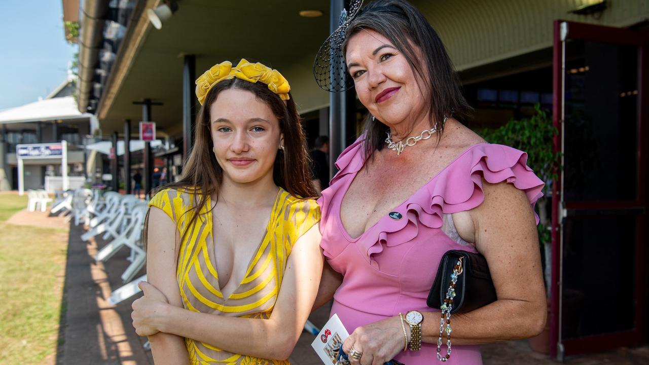 Matisse Read and Carissa Read at the Chief Minister's Cup Day at the Darwin Turf Club on Saturday, July 13. Picture: Pema Tamang Pakhrin