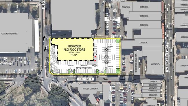 The location of the proposed Aldi supermarket. Picture: Nielsen Architects