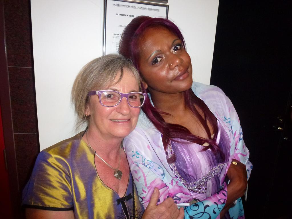 Marylyn Pett (teacher) and Michaline Hayes at the 2012 Centralian Senior College formal at the Alice Springs Convention Centre. Picture: NT NEWS