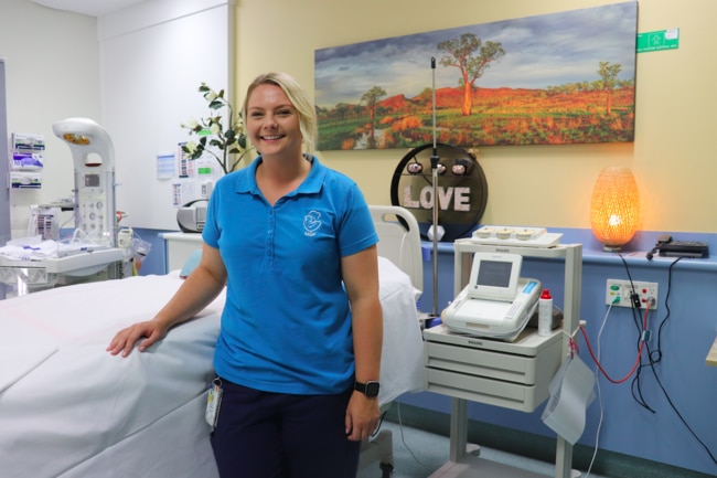 Midwife Jessica Williamson works at Hervey Bay hospital, after finding her passion for the job in the Marie Gundesen Women’s Unit.