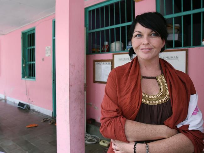 Schapelle Corby in front of her cell in the women's block of Kerobokan Jail in Bali. Picture: Lukman S. Bintoro