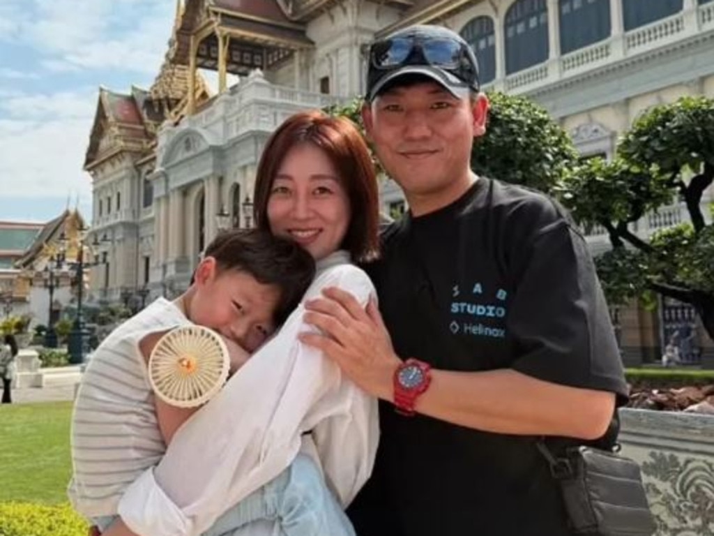 Victims Kang Ko and his wife Jin Lee Seon with their son. Picture: Instagram