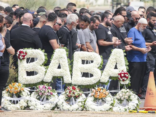 Mourners attend the funeral of Nabil Maghnie at Fawkner. Picture: Wayne Taylor