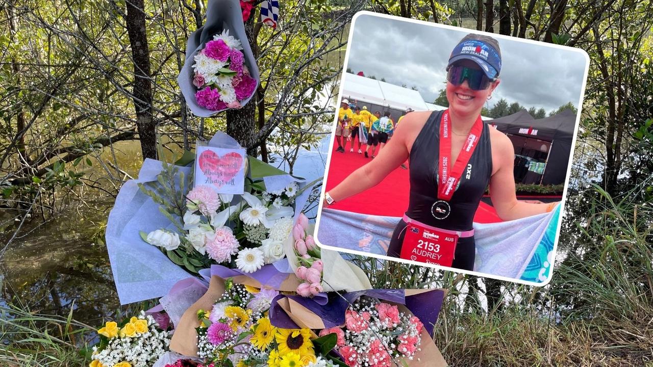 A floral tribute for Audrey Griffin, 19, whose body was found in Erina Creek on Sunday, March 23, 2025. Picture 16x9: supplied